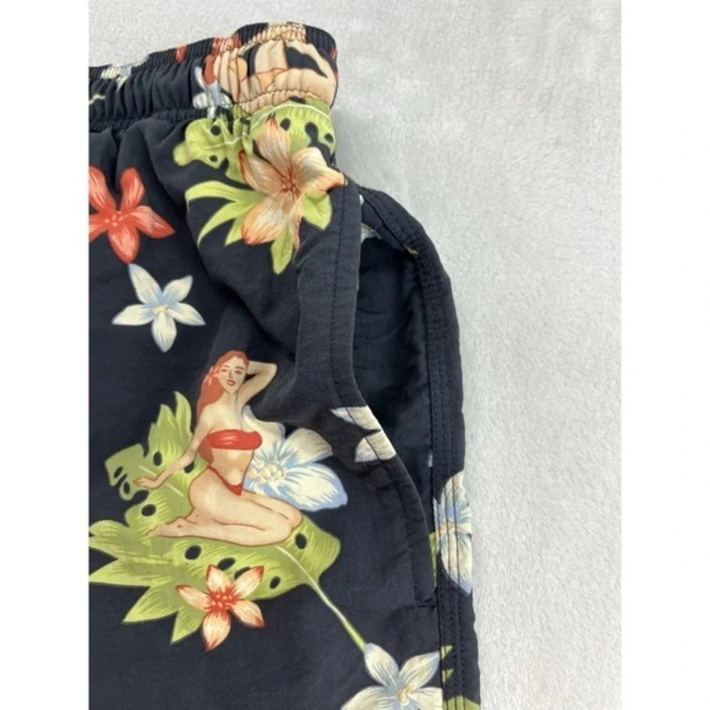 VTG Tommy Bahama Swim Trunk Short Men XL Gray Tropical Floral Mesh Lined Nylon - Picture 9 of 16